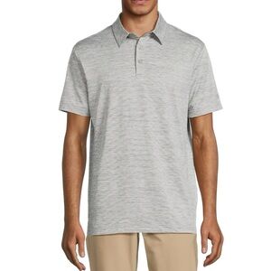 Birdie Bound Men's Gray Alloy Broken Stripe Golf Polo, Size L NWT